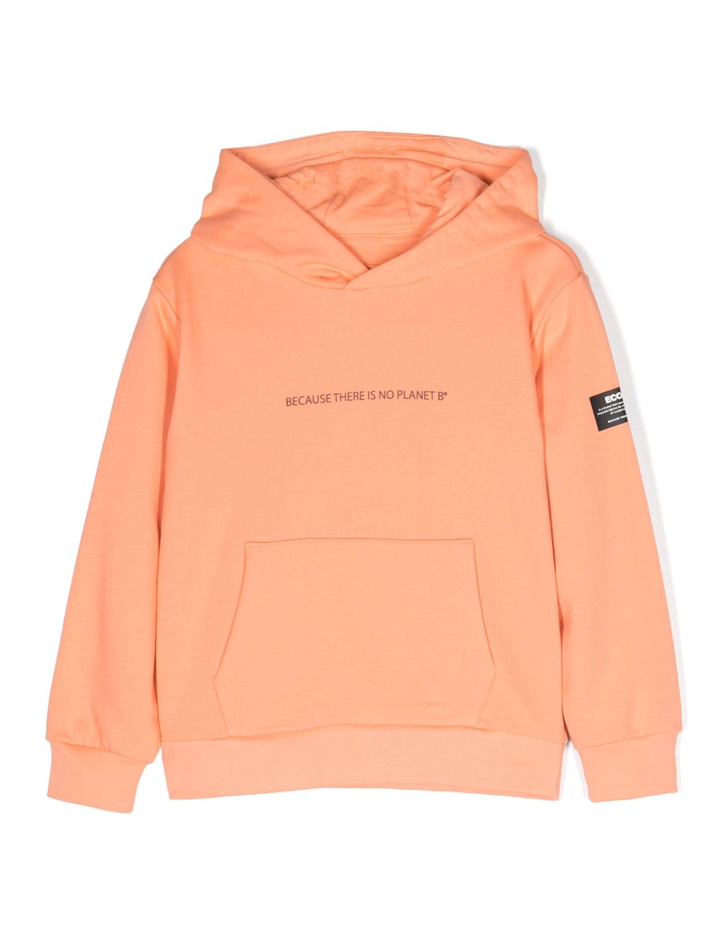 Logo-patch cotton hoodie - Orange