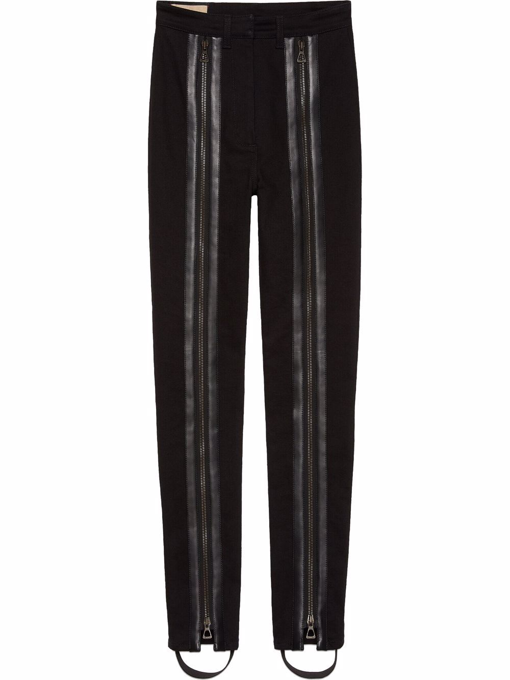 Zip-detail stirrup trousers - Black