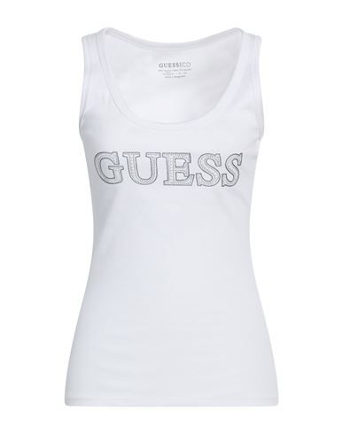 Eco Woman Tank top White Size M Organic cotton, Elastane