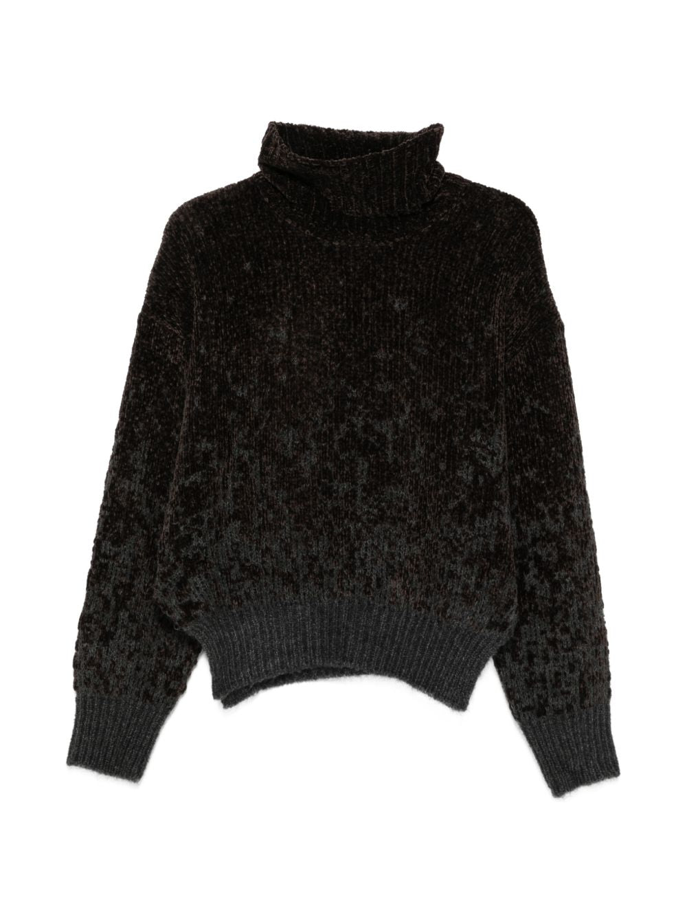 Chenille Turtleneck Sweater — Black