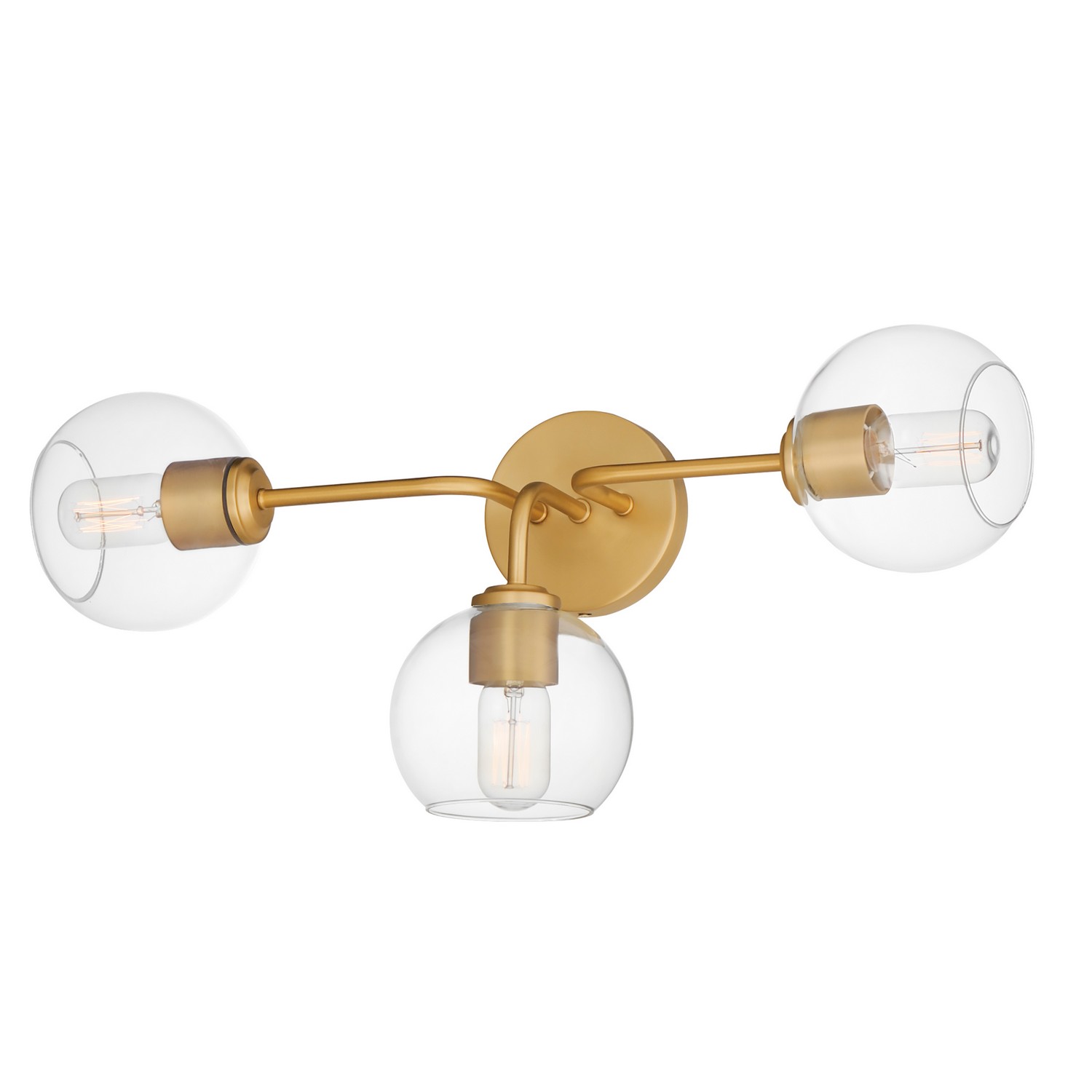 Natural Aged Brass Three Light Bath Vanity from the Knox Collection