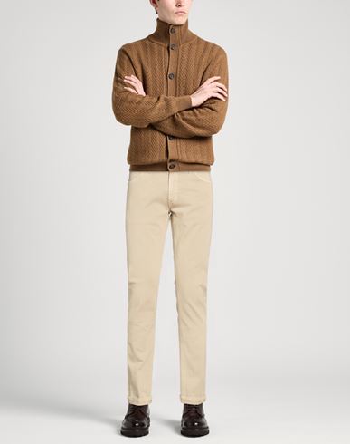 Man Jeans Beige Size 36 Cotton, Elastane