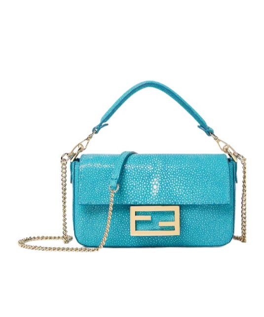 Baguette Mini Turquoise stingray leather bag