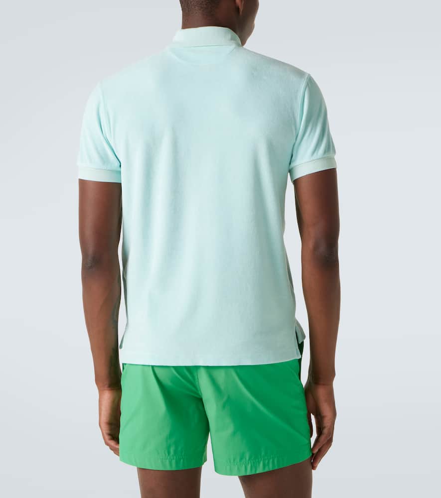 Cotton-blend terry polo shirt