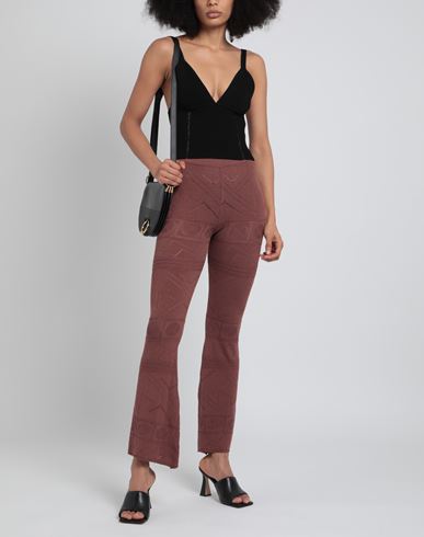 Akep Woman Pants Chocolate brown Size 4 Viscose, Polyester