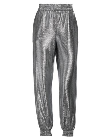 Woman Pants Silver Size 6 Polyester, Elastane