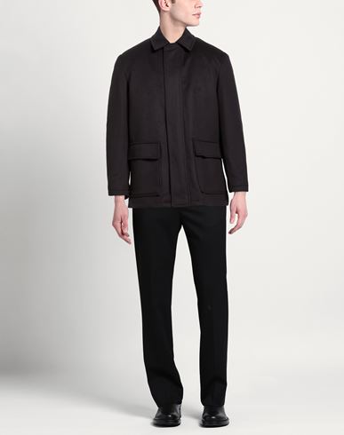 Man Coat Black Size 38 Virgin Wool, Polyamide, Cashmere