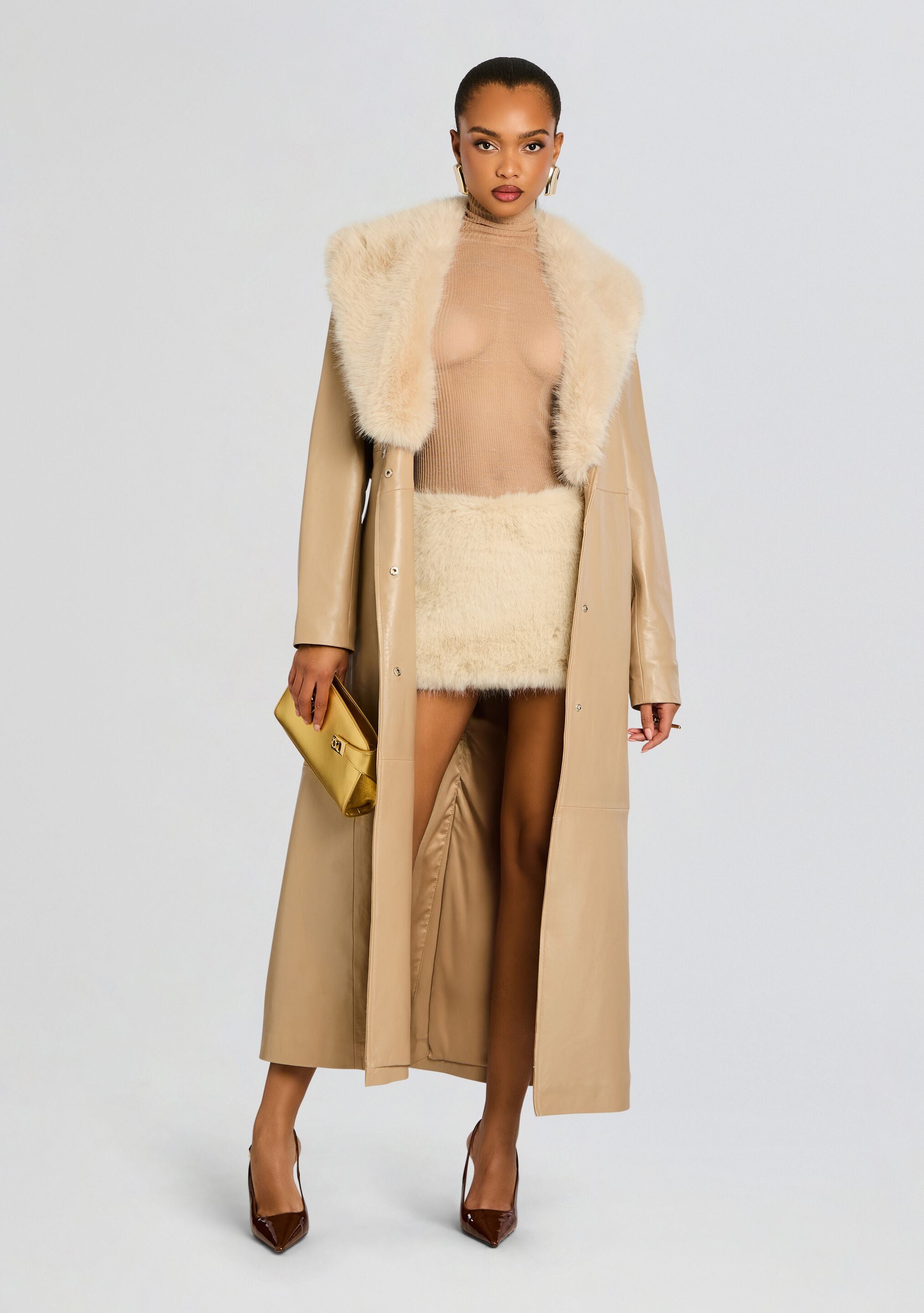 Minerva Faux Fur Skirt