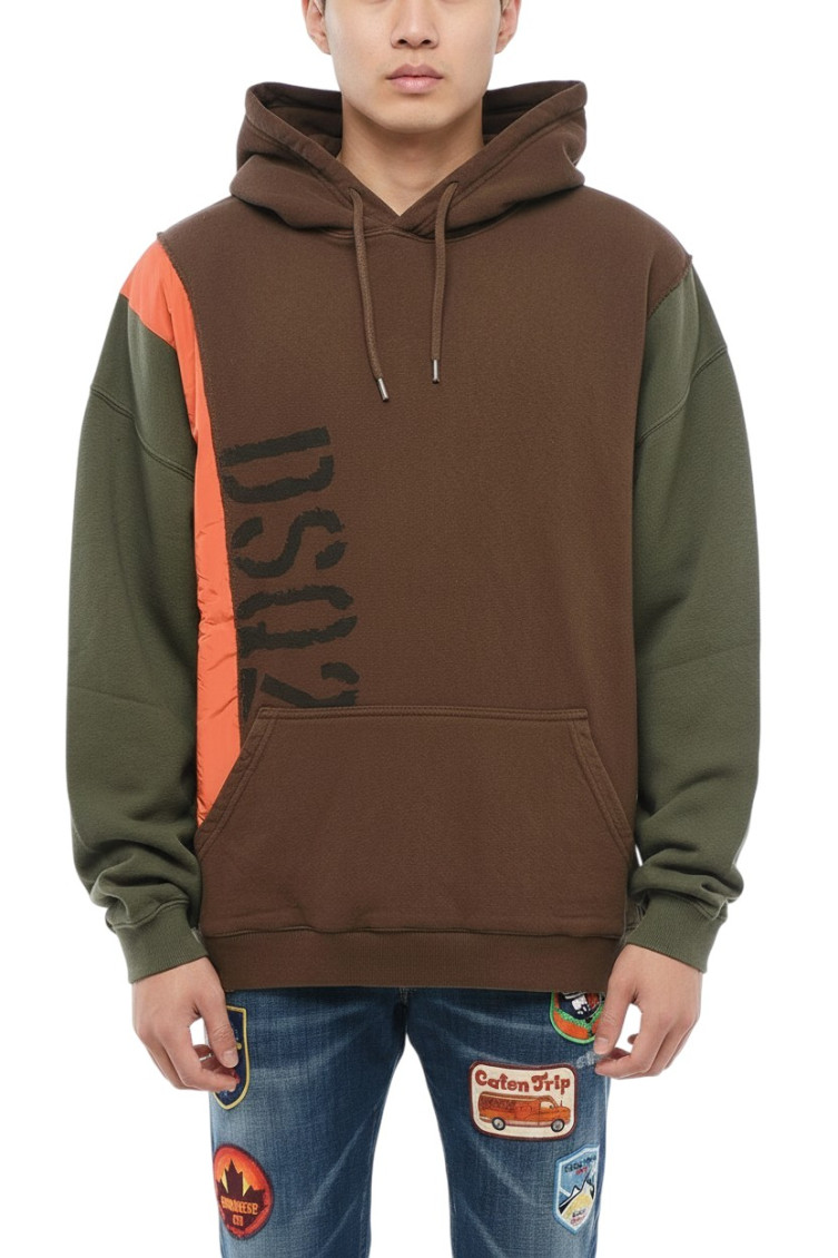 Brown Oversized Logo Hoodie