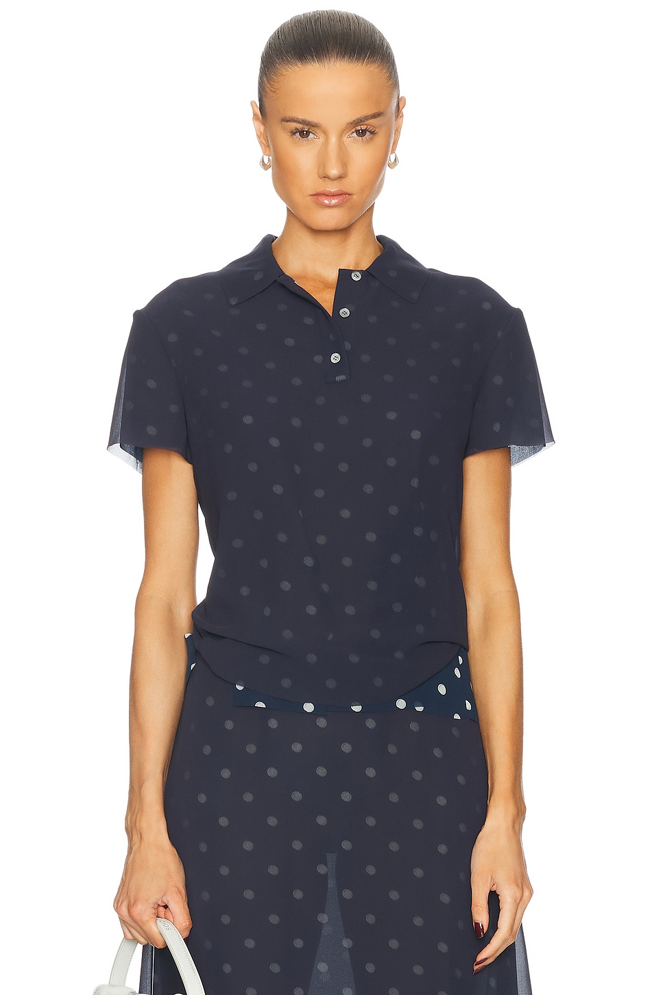 Acne Studios Women's Polyester Blouse Top in Blue | Size 34 | AC0725