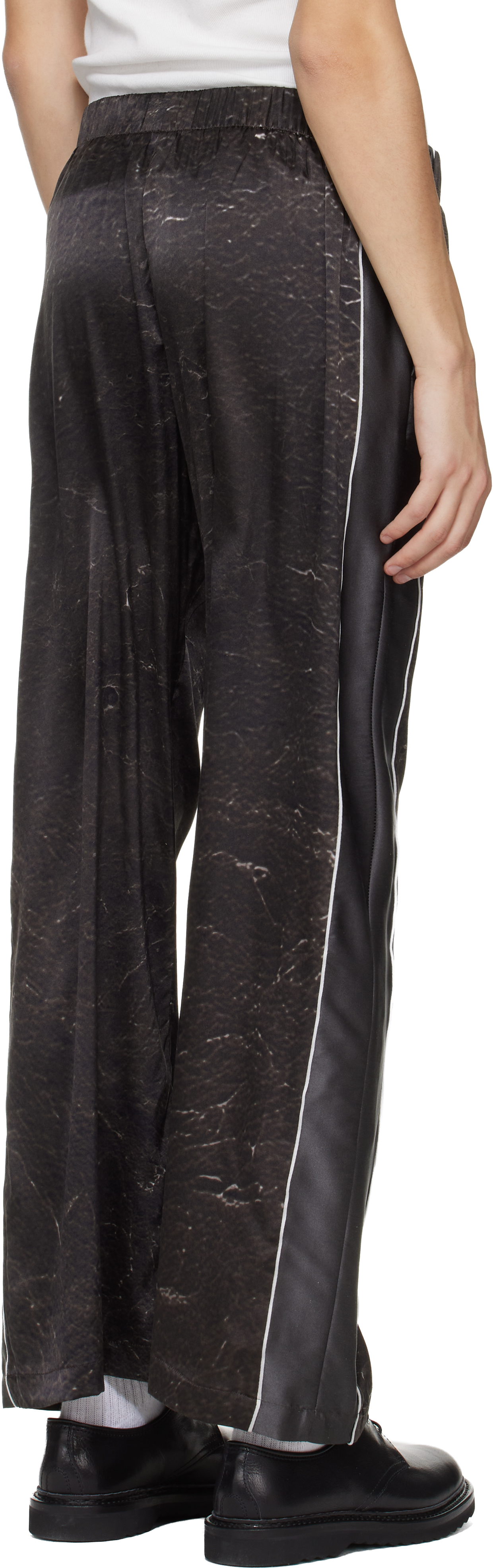 Brown Satin Silk Football Track Pants