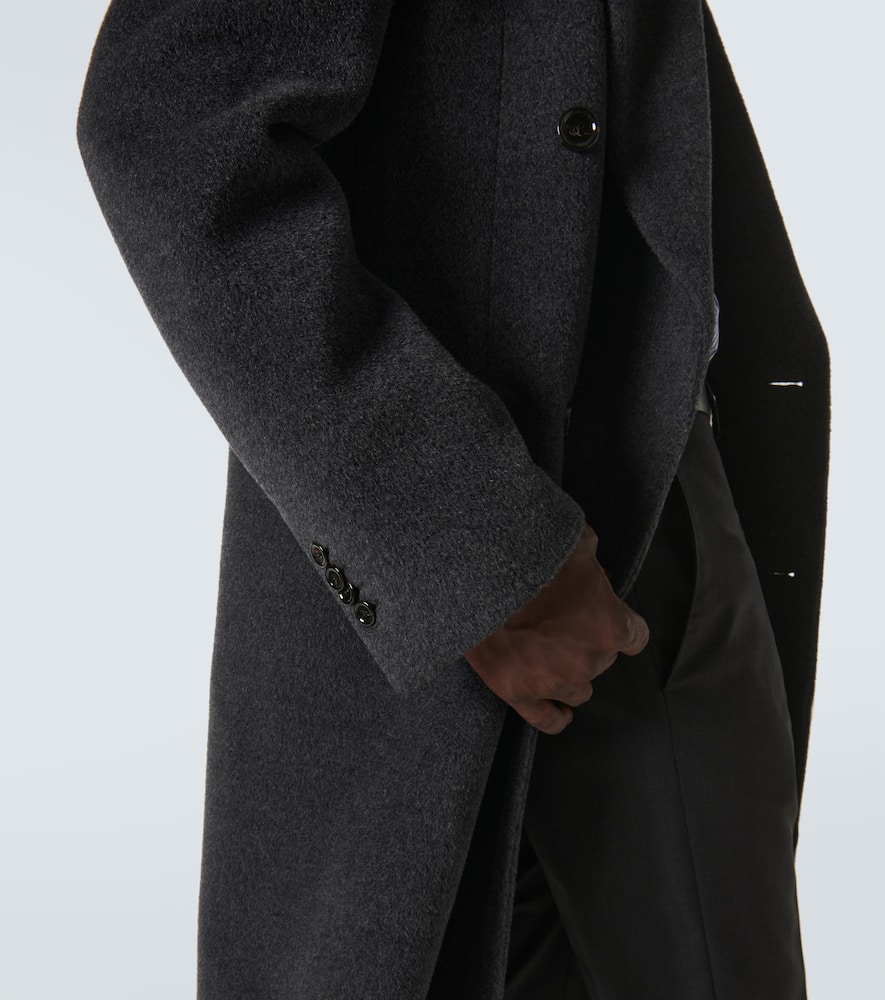 Double-breasted virgin wool overcoat