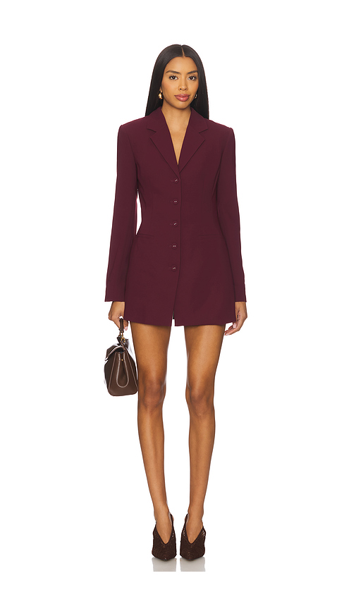 Amanda Uprichard Peralta Blazer Romper in Wine. XS. Also in L, M