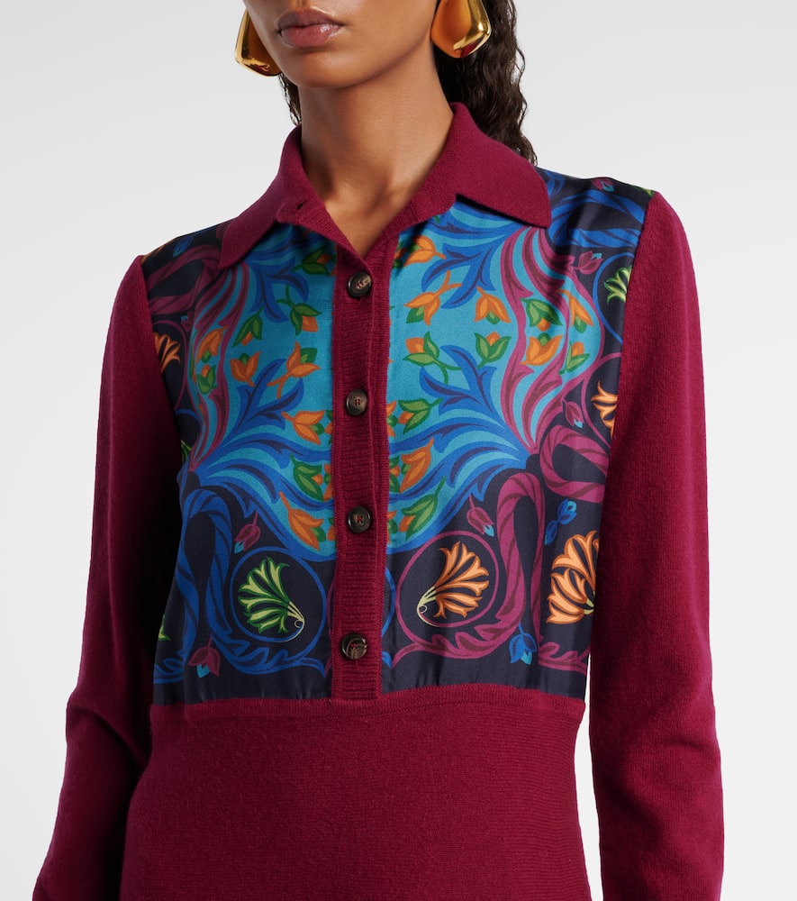 Silk, wool, and cashmere shirt dress