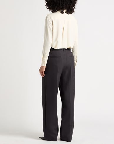 Woman Pants Charcoal Size 8 Virgin Wool, Silk