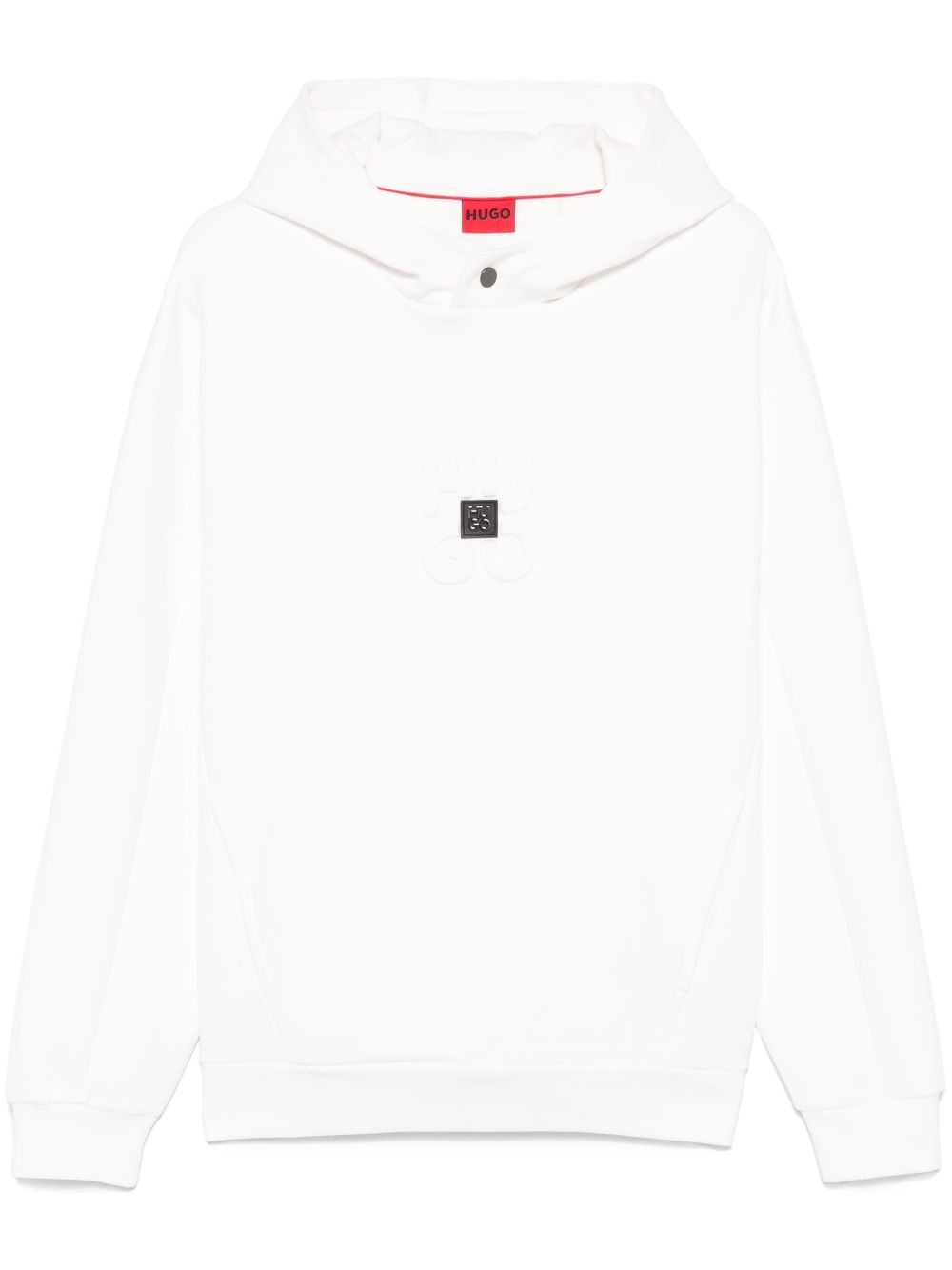 Logo-embossed hoodie - White