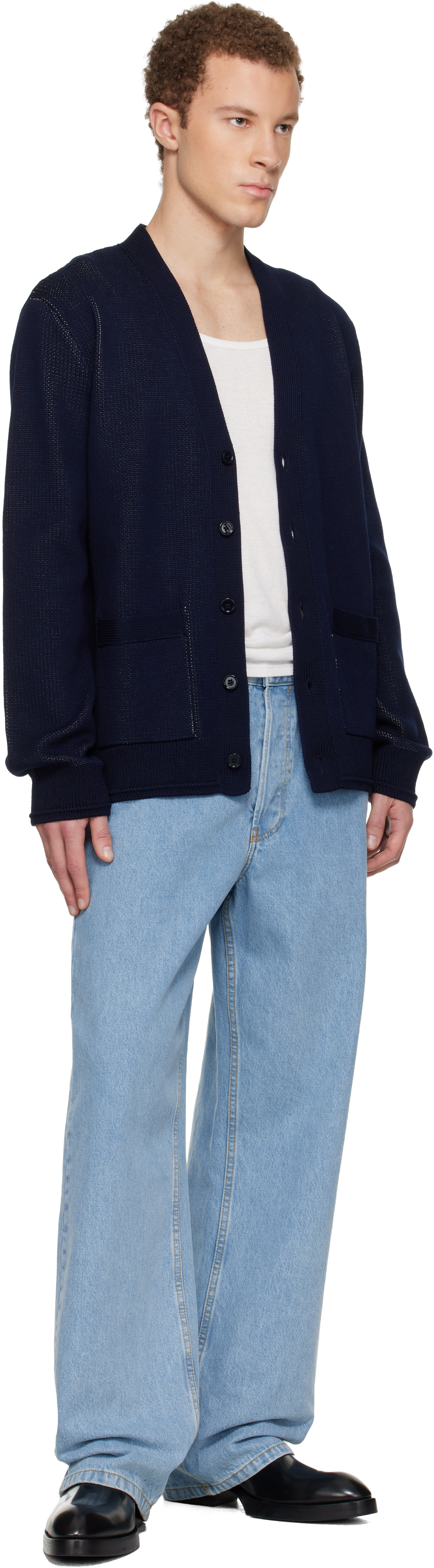 Navy V-Neck Cardigan