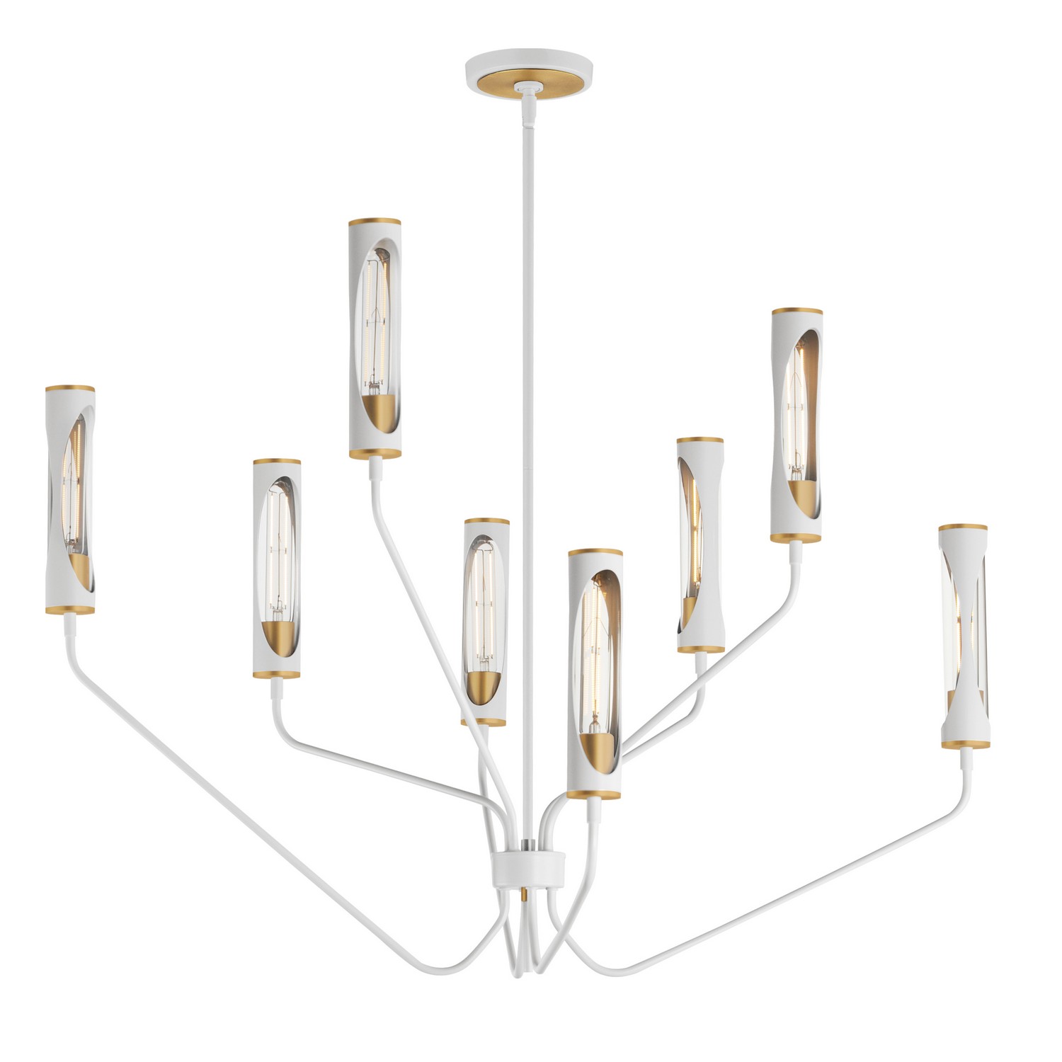 Regent 6-Light LED Chandelier in Light French Gray with Natural Aged Bra