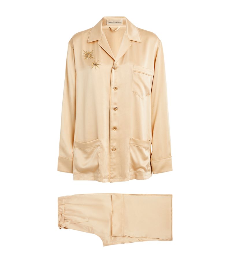 Silk Yves Celestial Embroidery Pyjamas