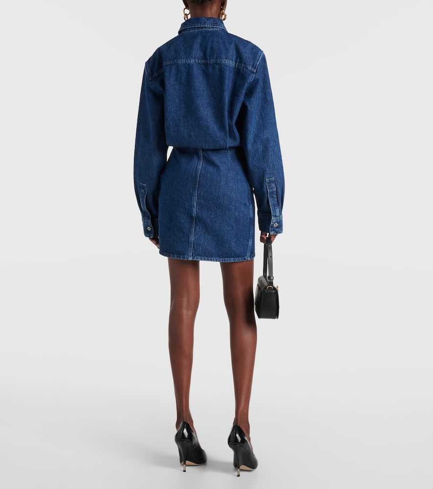 Asymmetric denim shirt dress