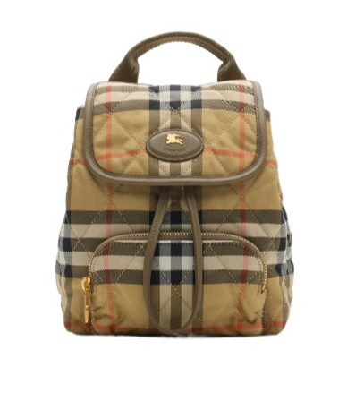 Logo Patch Checked Quilted Backpack