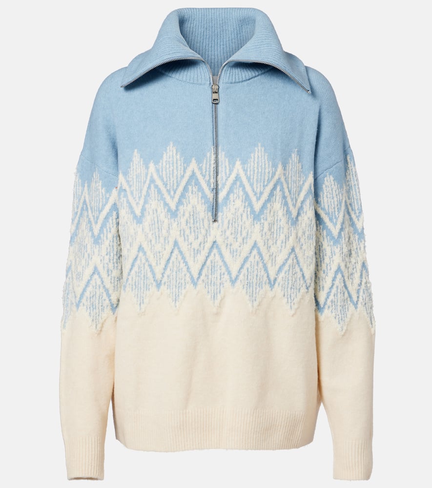 Hedda jacquard half-zip sweater
