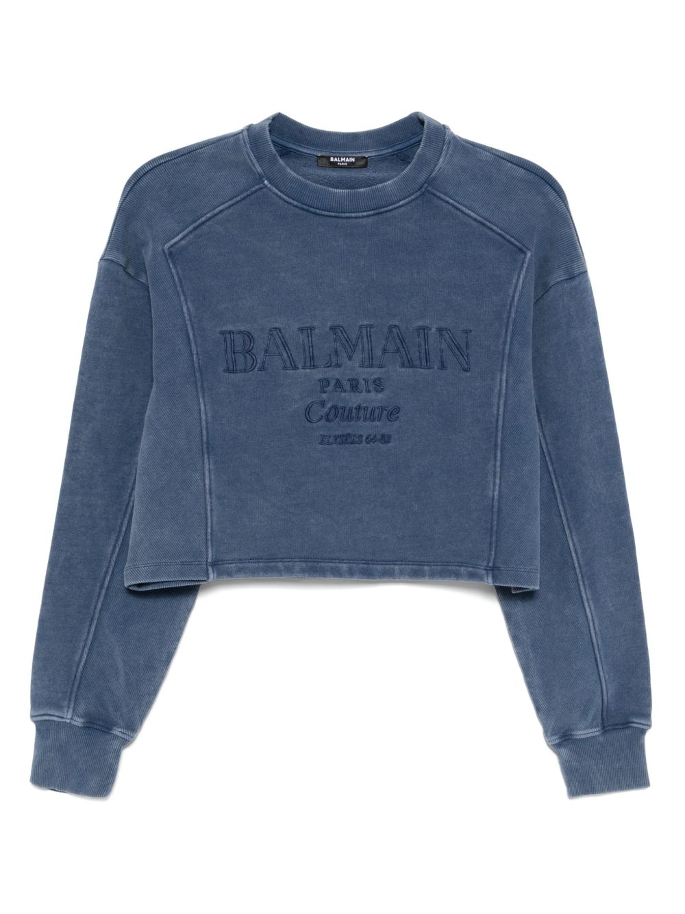 Balmain couture embroidered sweatshirt - Blue