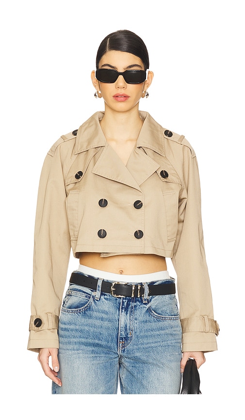MORE TO COME Marja Cropped Trench in Beige. S. Also in XXS, M