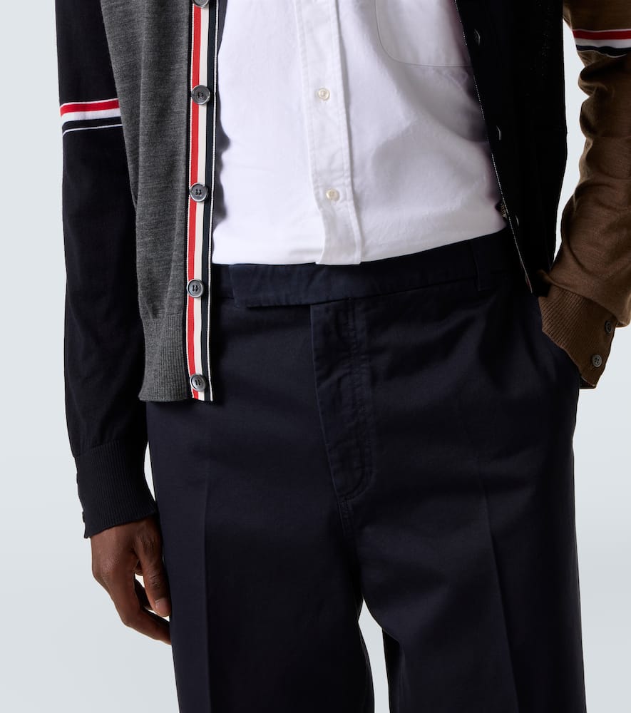 Cotton twill straight pants