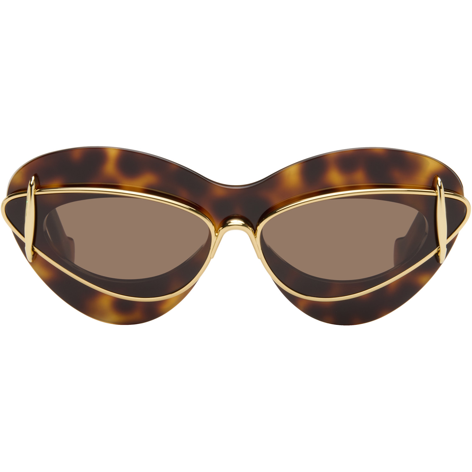 Brown & Gold Double Frame Sunglasses