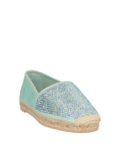 Rene' Caovilla Woman Espadrilles Turquoise Size 4 Leather, Textile fibers