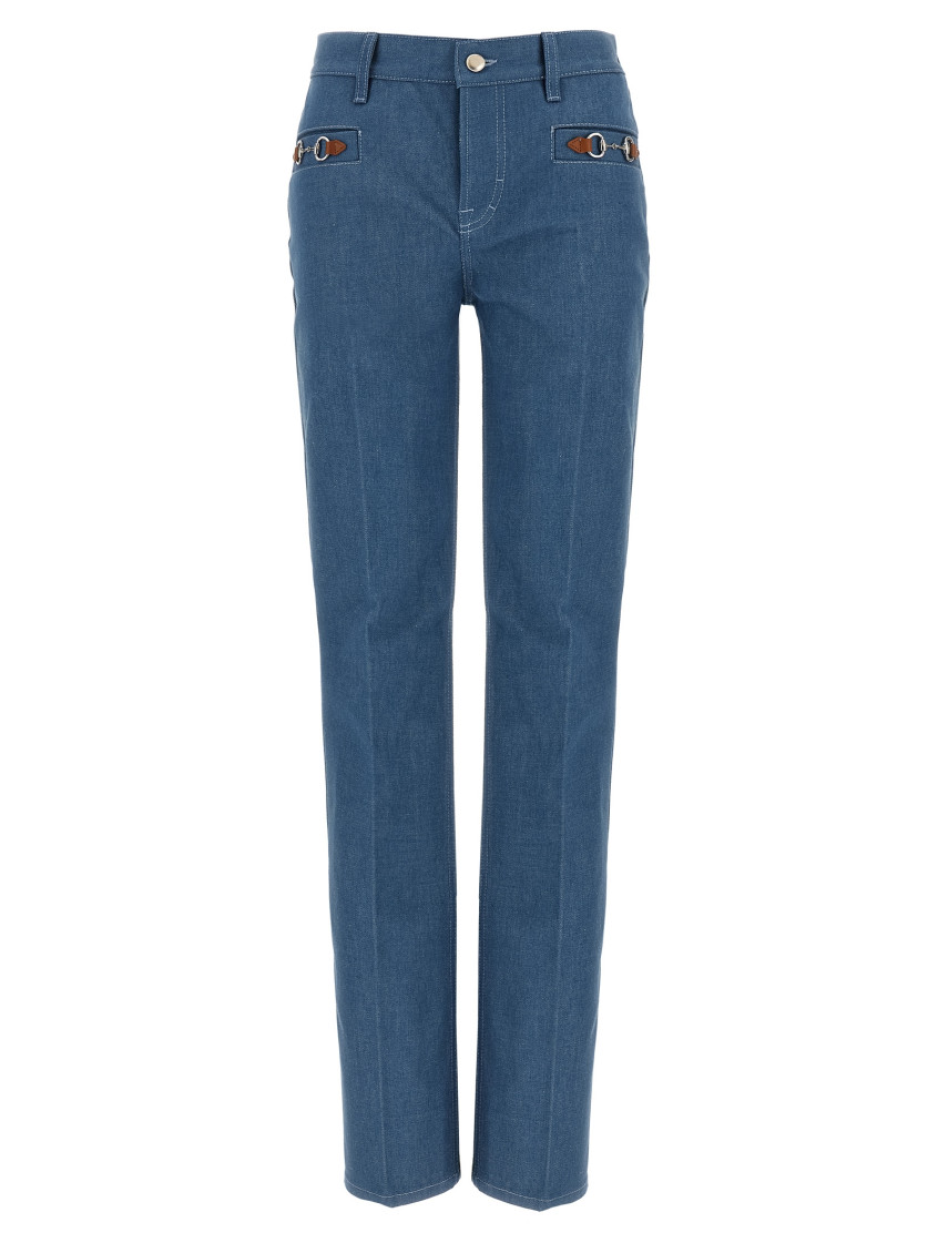 Light Blue Straight Mid Rise Jeans