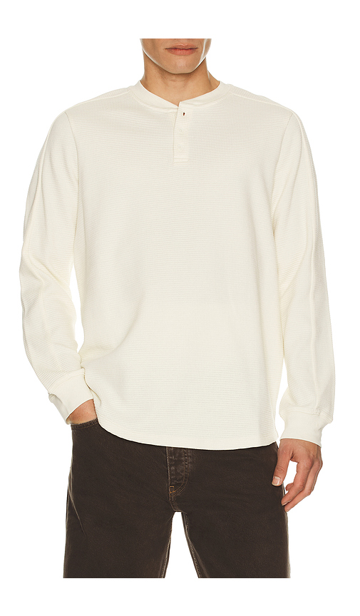 Barefoot Dreams Waffle Thermal Henley in Navy. - S also in