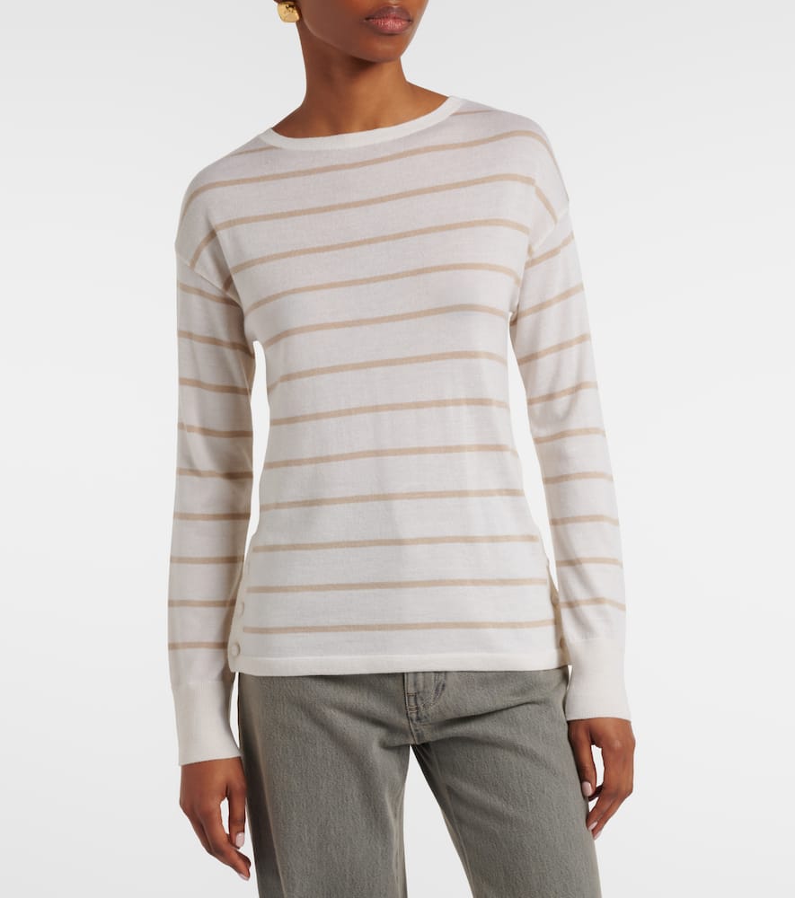 Striped cashmere and silk sweater