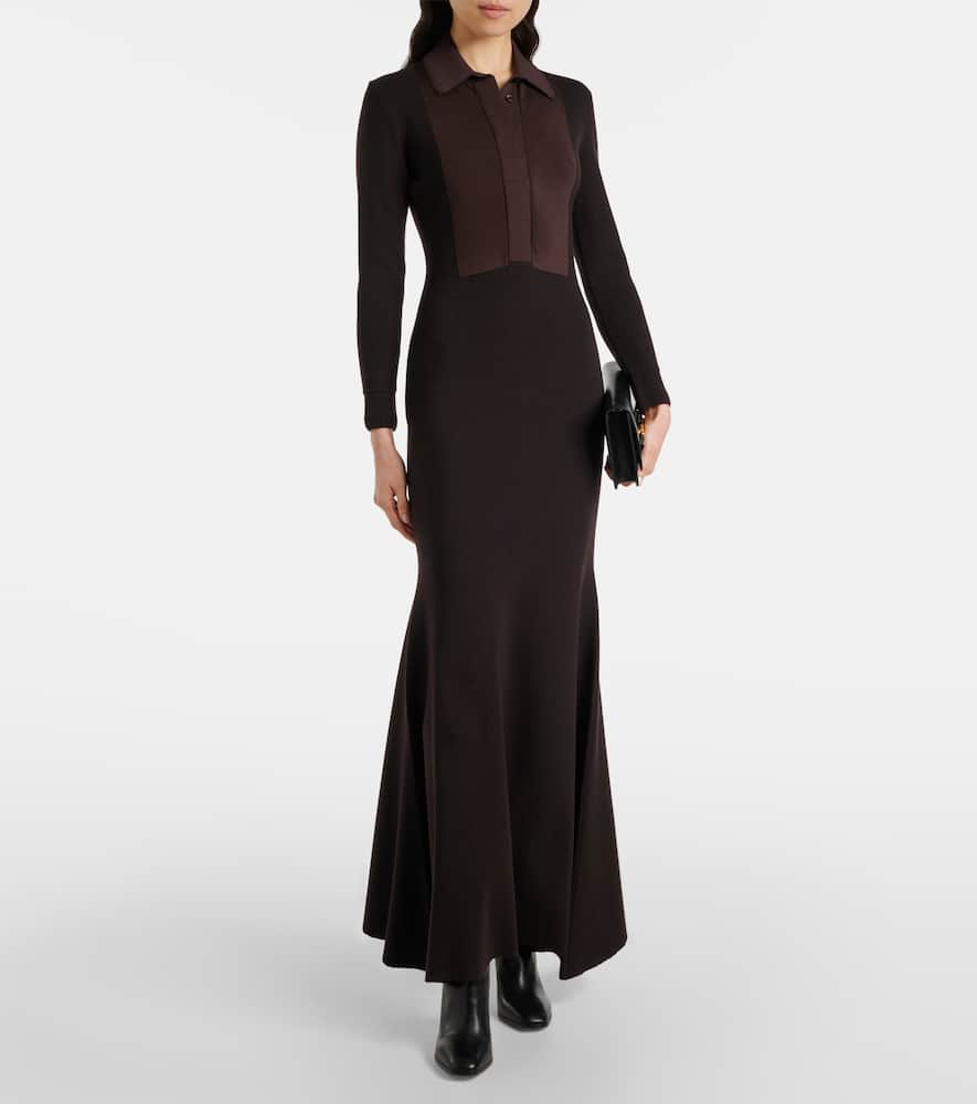 Turtleneck knitted wool-blend dress