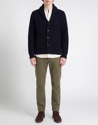 Man Cardigan Navy Size L Virgin Wool