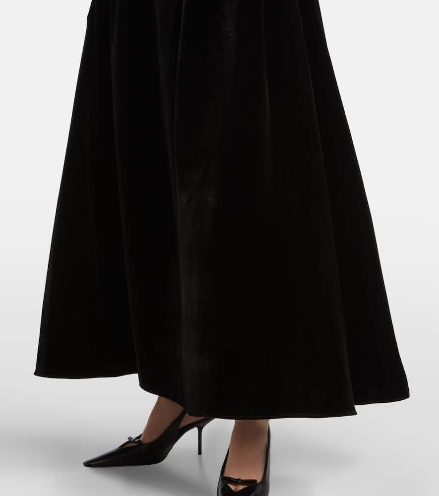 Halterneck velvet gown