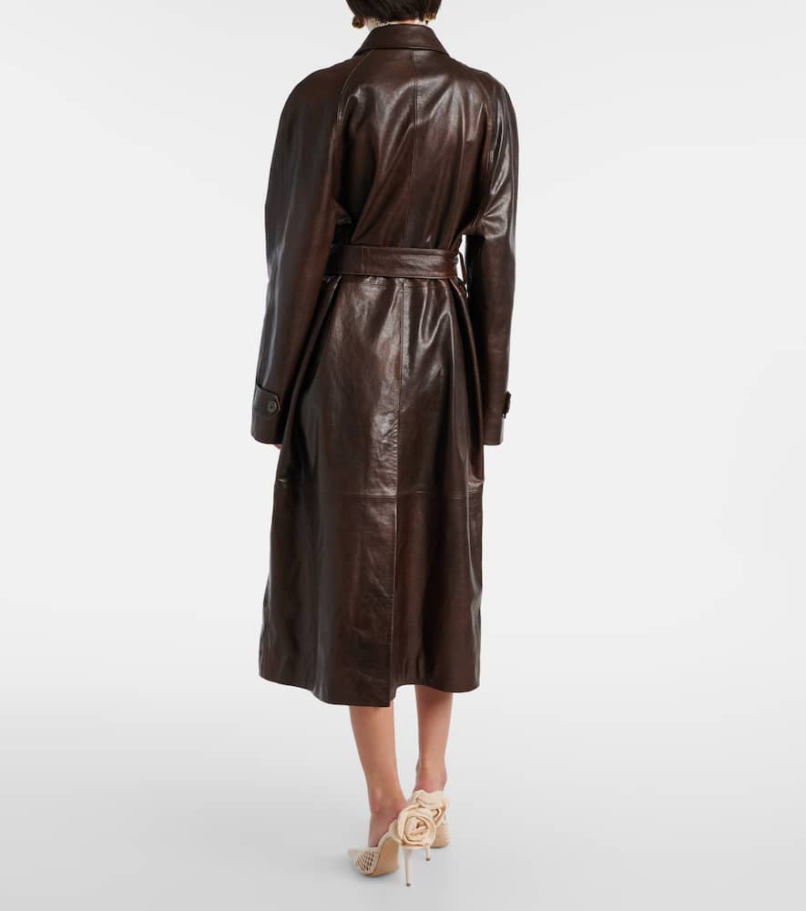 Leather trench coat