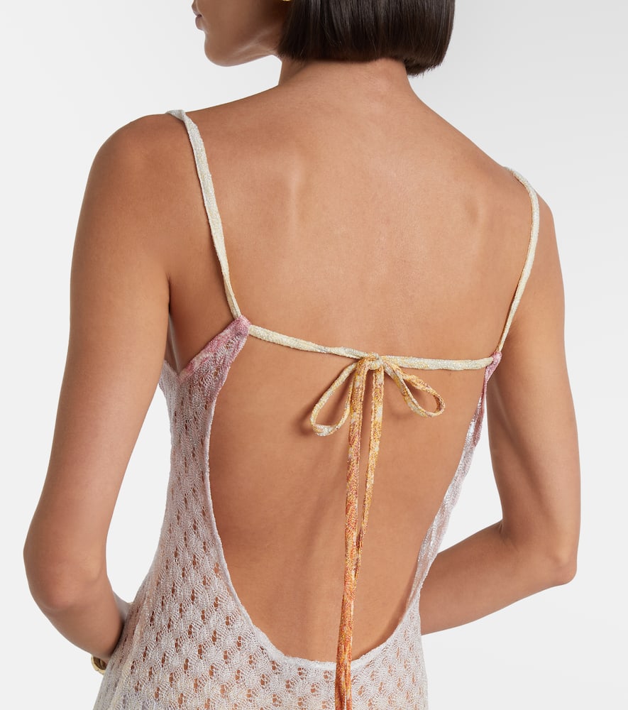 Wave lamé beach cover-up