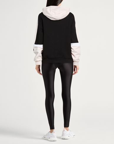Woman Sweatshirt Black Size M Cotton, Polyamide