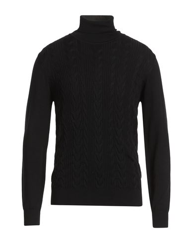 Man Turtleneck Black Size L Viscose, Acrylic, Polyamide