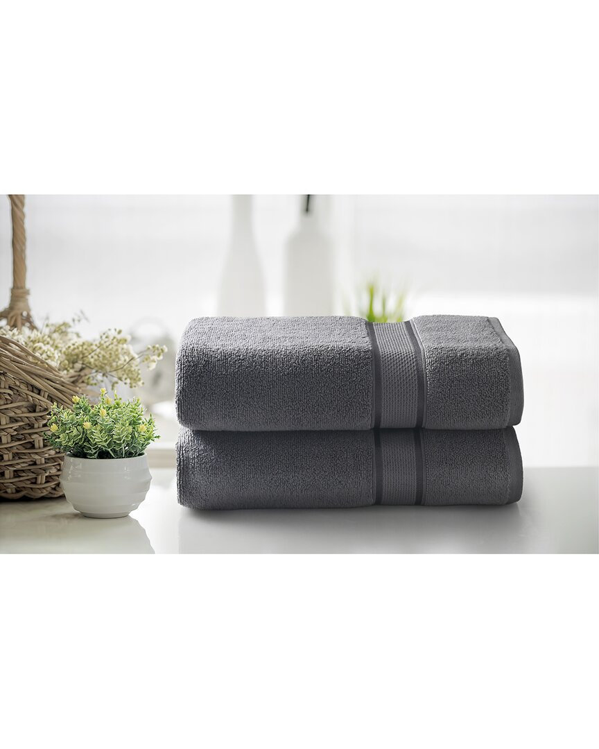 2pc Zero Twist Cotton Plush Bath Sheet Set