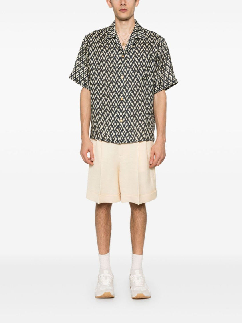 Cream Jute Bermuda Shorts