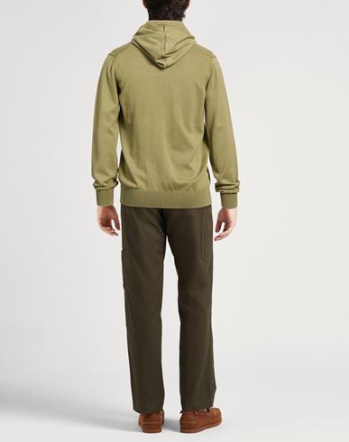 Man Cardigan Military green Size 40 Cotton