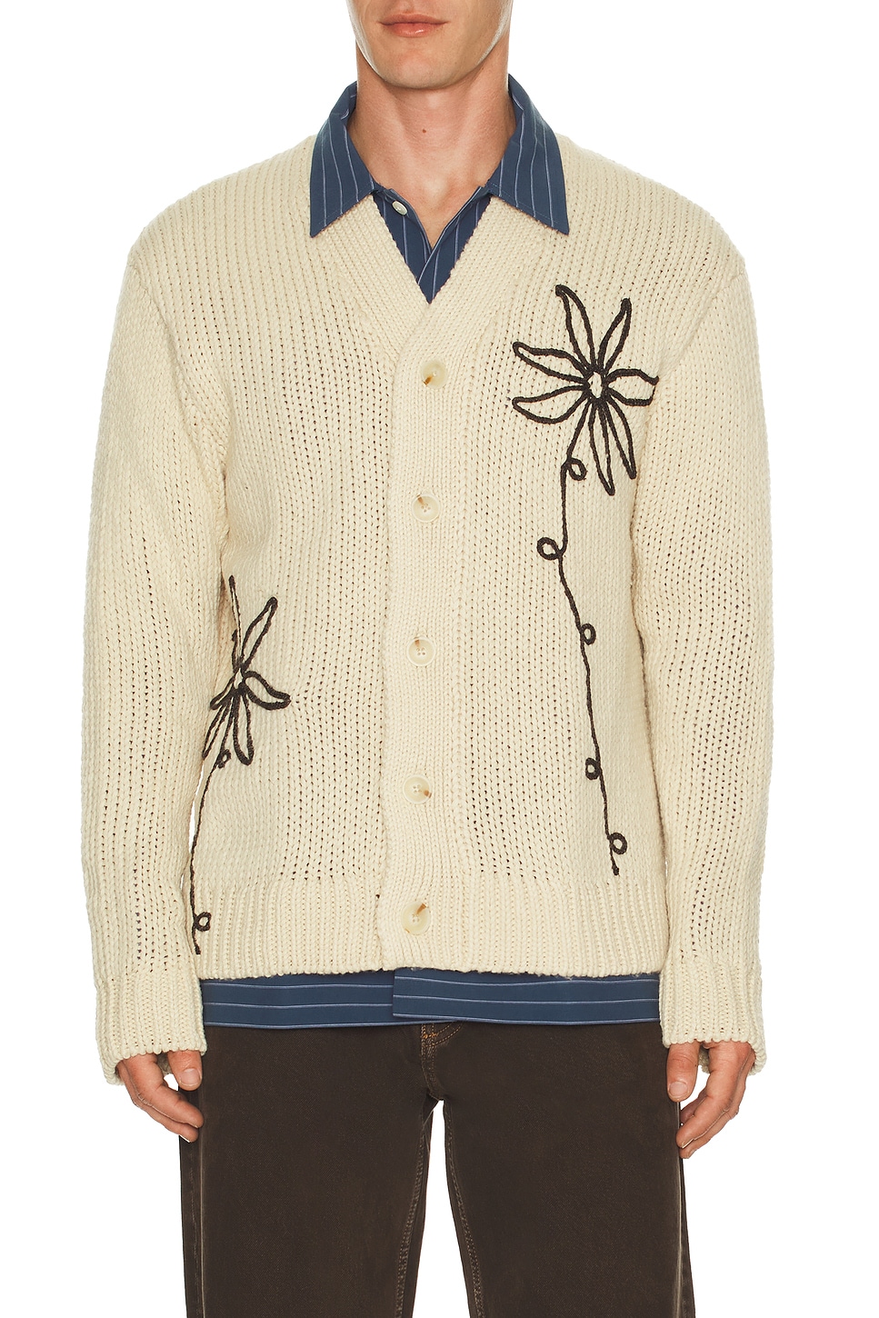 Mika Flower Cardigan in Crea