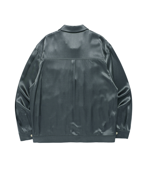 SATIN COLLAR SINGLE JACKET GREEN