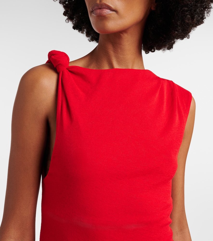 Draped asymmetric midi dress