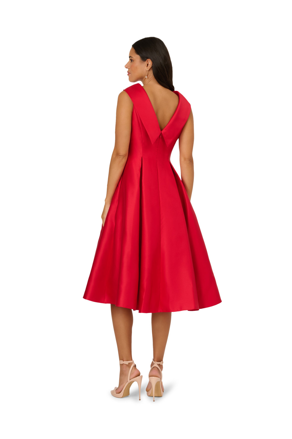Adrianna Papell Womens Roll Neck Mikado Dress - Red