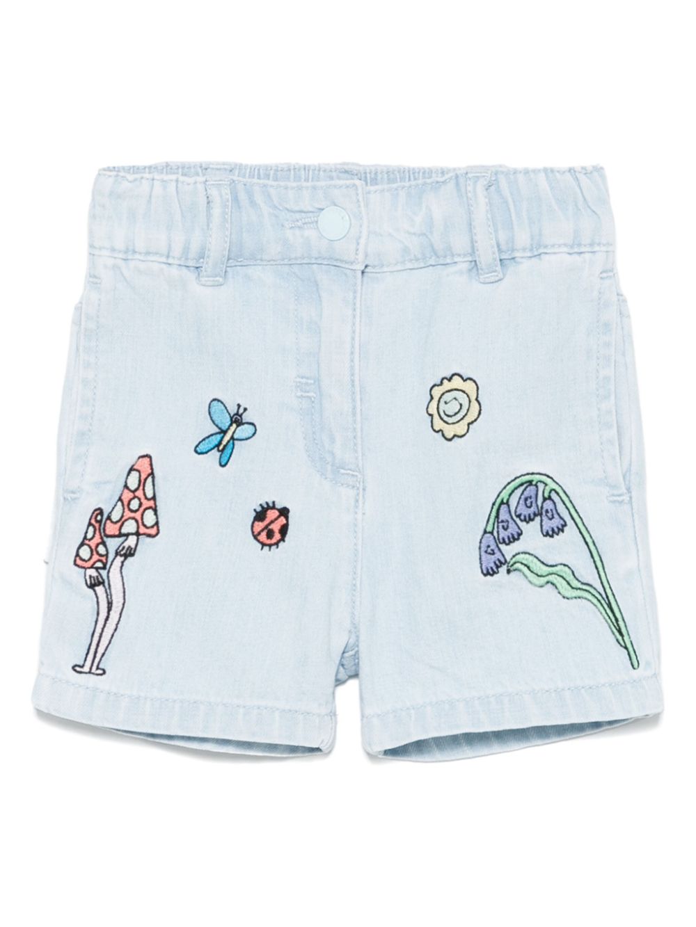 Embroidered denim shorts - Blue