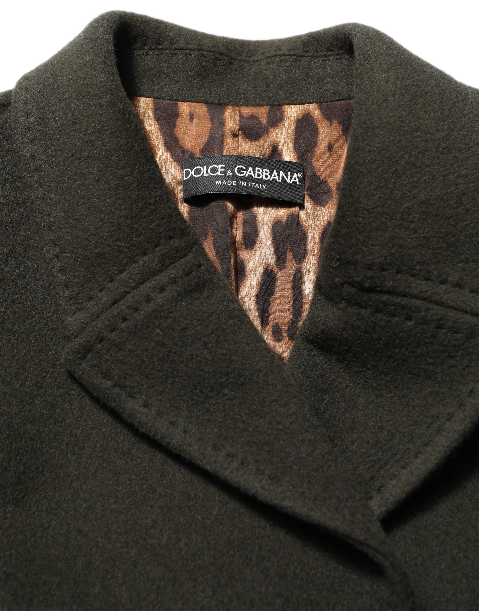Double-Breasted Wool Blend Coat — Green
